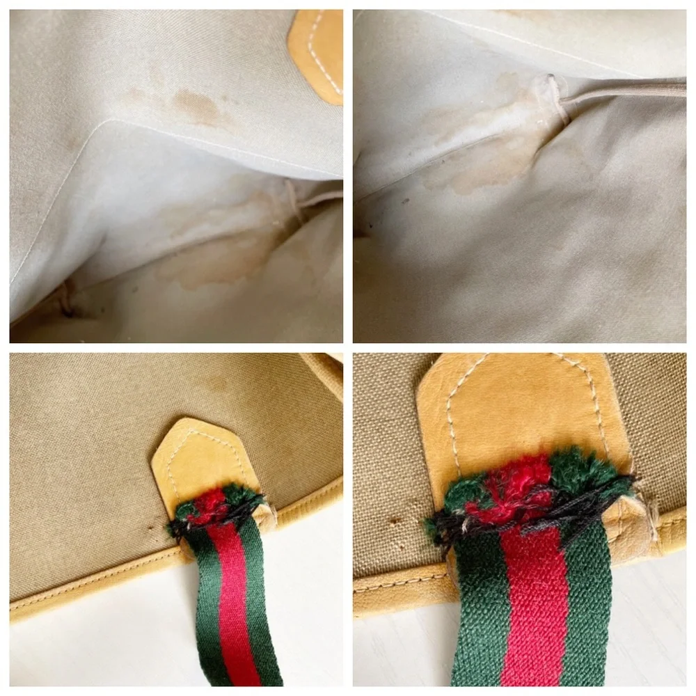 Gucci vintage micro Guccissima monogram canvas and leather Italian stripe bag